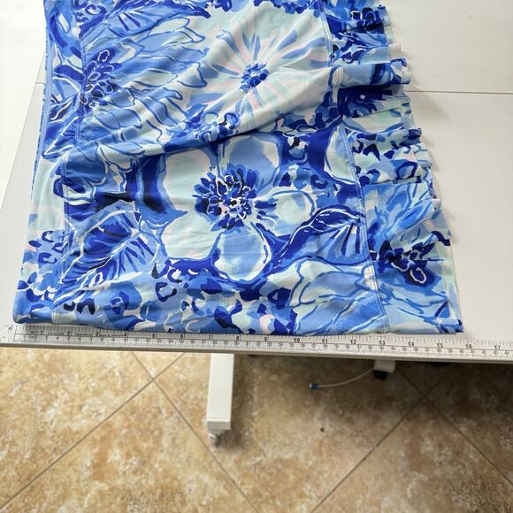 Lilly Pulitzer Luxletic Skort Sz L Blue Floral Print Catch and Keep UPF50+ Nylon - Picture 10 of 11